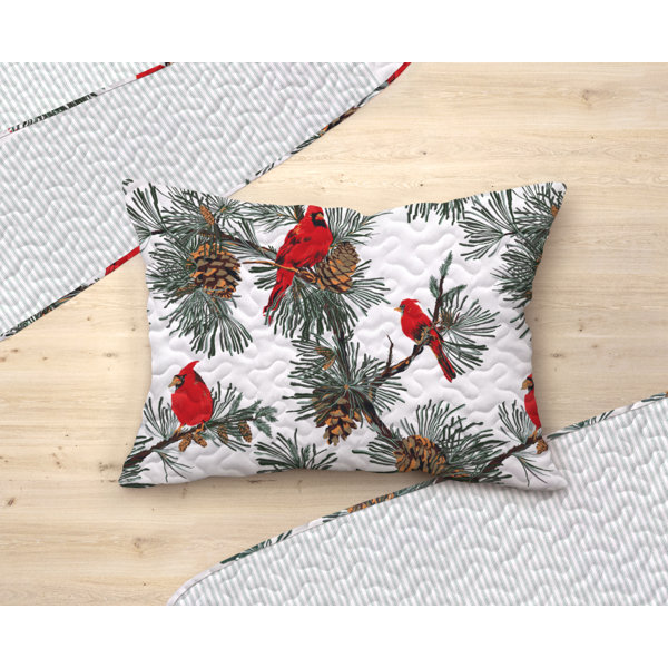 The Holiday Aisle® Jaell Holiday Cardinal Reversible Bedding Quilt Set